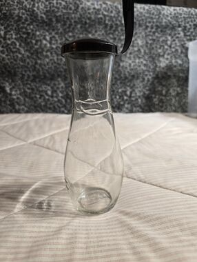 Good Season's Vintage Glass Salad Dressing Cruet Black Lid